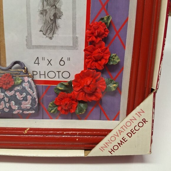 Vintage Red Hat Society Picture Frame 4x6 Photo 10x11 Overall Purple Ladies Club - Picture 4 of 7